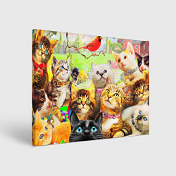 Холст прямоугольный КОТЫ, цвет: 3D-принт