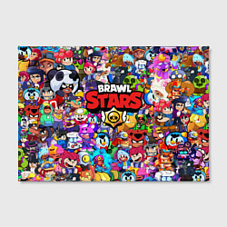 Холст прямоугольный BRAWL STARS ВСЕ ПЕРСОНАЖИ, цвет: 3D-принт — фото 2