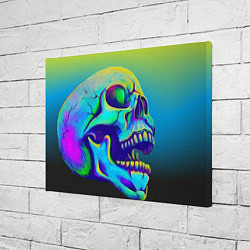 Холст прямоугольный Neon skull, цвет: 3D-принт — фото 2