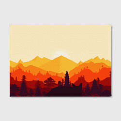 Холст прямоугольный Горы закат пейзаж лиса арт, цвет: 3D-принт — фото 2