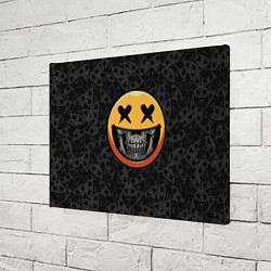 Холст прямоугольный Смайлик на черепе Emoji, цвет: 3D-принт — фото 2