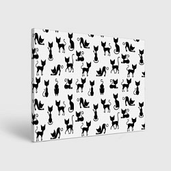 Картина прямоугольная КОШКИ ЧЕРНОЕ НА БЕЛОМ