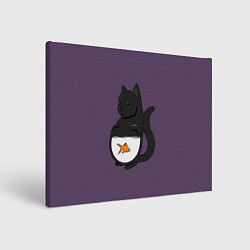 Холст прямоугольный Довольный кот, цвет: 3D-принт