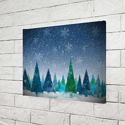 Холст прямоугольный Снежинки в лесу, цвет: 3D-принт — фото 2
