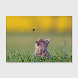 Холст прямоугольный Лисенок и пчелка, цвет: 3D-принт — фото 2