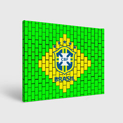 Холст прямоугольный Сборная Бразилии, цвет: 3D-принт