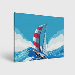 Картина прямоугольная ПАРУСНИК В МОРЕ ЛЮБЛЮ МОРЕ Z