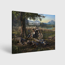 Холст прямоугольный Days gone Дикон и толпа фриков, цвет: 3D-принт