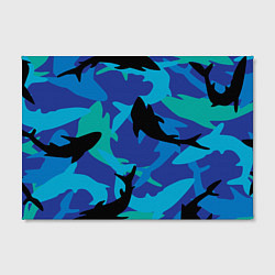 Холст прямоугольный Акулы паттерн, цвет: 3D-принт — фото 2