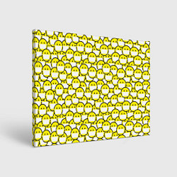 Холст прямоугольный Смайлики в Масках, цвет: 3D-принт
