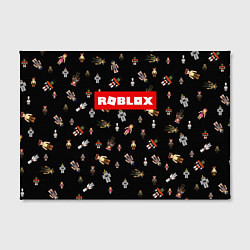 Холст прямоугольный ROBLOX PATTERN РОБЛОКС Z, цвет: 3D-принт — фото 2