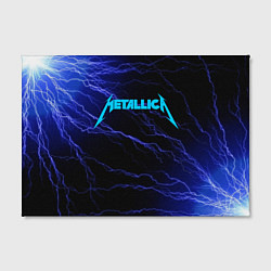 Холст прямоугольный METALLICA BLUE FLASH МЕТАЛЛИКА СИНИЕ МОЛНИИ, цвет: 3D-принт — фото 2