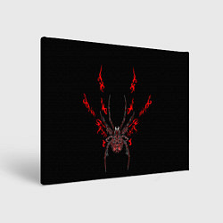 Холст прямоугольный Красно белый паук, цвет: 3D-принт