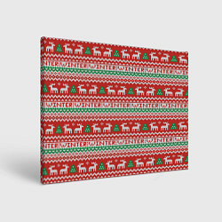 Холст прямоугольный Deer Christmas Pattern, цвет: 3D-принт