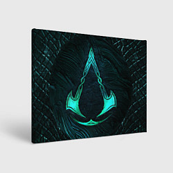 Холст прямоугольный ASSASSINS CREED VALHALLA SYMBOL NEON, цвет: 3D-принт