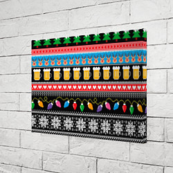 Холст прямоугольный Новогодний пивной узор, цвет: 3D-принт — фото 2