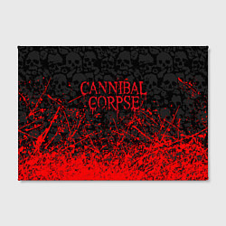 Холст прямоугольный CANNIBAL CORPSE, БРЫЗГИ КРАСОК ЧЕРЕПА, цвет: 3D-принт — фото 2