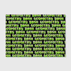 Холст прямоугольный Geometry Dash: Green Pattern Logo, цвет: 3D-принт — фото 2