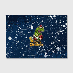 Холст прямоугольный Merry Christmas Пивозавр, цвет: 3D-принт — фото 2