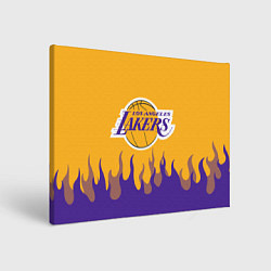 Холст прямоугольный LA LAKERS NBA FIRE ЛЕЙКЕРС ОГОНЬ, цвет: 3D-принт