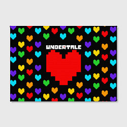 Холст прямоугольный UNDERTALE HEART COLOR HEROES, цвет: 3D-принт — фото 2