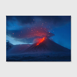 Холст прямоугольный Извержение вулкана ночью, цвет: 3D-принт — фото 2