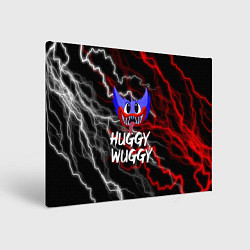 Холст прямоугольный Huggy Wuggy - Молния с грозой, цвет: 3D-принт