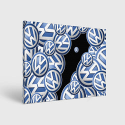 Холст прямоугольный Volkswagen logo Pattern, цвет: 3D-принт