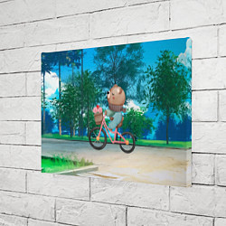 Холст прямоугольный Медведь на велосипеде, цвет: 3D-принт — фото 2