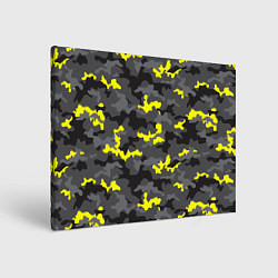 Холст прямоугольный Камуфляж Серо-Чёрный, цвет: 3D-принт