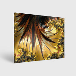 Холст прямоугольный Черный с золотым фрактал Абстракция, цвет: 3D-принт