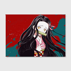 Холст прямоугольный Клинок, рассекающий демонов Незуко Камадо, цвет: 3D-принт — фото 2