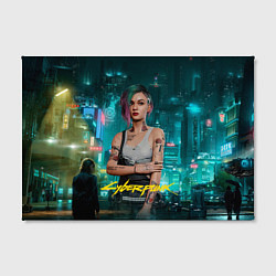 Холст прямоугольный Judy Cyberpunk 2077, цвет: 3D-принт — фото 2