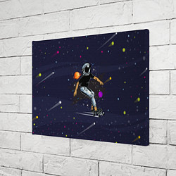 Холст прямоугольный Космонавт - скейтбордист, цвет: 3D-принт — фото 2