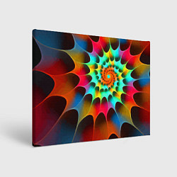 Холст прямоугольный Красочная неоновая спираль Colorful neon spiral, цвет: 3D-принт