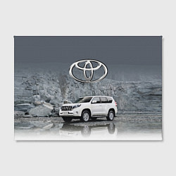 Холст прямоугольный Toyota Land Cruiser на фоне скалы, цвет: 3D-принт — фото 2