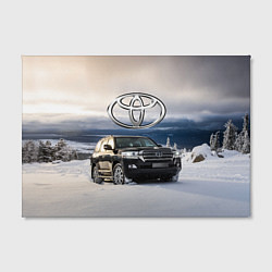 Холст прямоугольный Toyota Land Cruiser 200 в зимнем лесу Winter fores, цвет: 3D-принт — фото 2