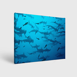 Холст прямоугольный Акулы - океан, цвет: 3D-принт