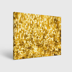 Холст прямоугольный Абстрактное множество золотых огней - Яркожёлтый, цвет: 3D-принт