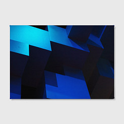 Холст прямоугольный Абстрактные геометрические объёмные фигуры - Синий, цвет: 3D-принт — фото 2