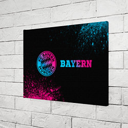 Холст прямоугольный Bayern - neon gradient: надпись и символ, цвет: 3D-принт — фото 2
