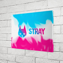 Холст прямоугольный Stray neon gradient style: надпись и символ, цвет: 3D-принт — фото 2