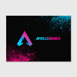 Холст прямоугольный Apex Legends - neon gradient: надпись и символ, цвет: 3D-принт — фото 2