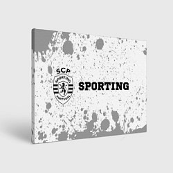 Холст прямоугольный Sporting sport на светлом фоне: надпись и символ, цвет: 3D-принт