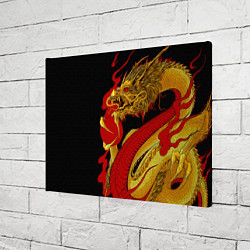 Холст прямоугольный Японский Золотой Дракон, цвет: 3D-принт — фото 2