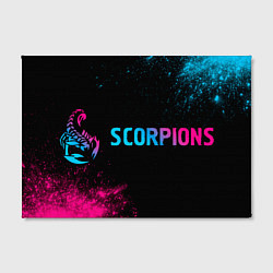 Холст прямоугольный Scorpions - neon gradient: надпись и символ, цвет: 3D-принт — фото 2