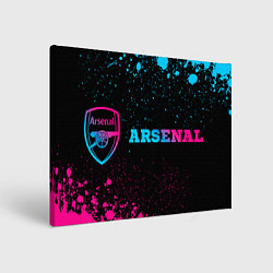 Картина прямоугольная Arsenal - neon gradient: надпись и символ