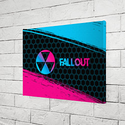 Холст прямоугольный Fallout - neon gradient: надпись и символ, цвет: 3D-принт — фото 2