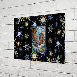 Холст прямоугольный Новый год белка с бельчатами, цвет: 3D-принт — фото 2