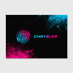 Холст прямоугольный Chrysler - neon gradient: надпись и символ, цвет: 3D-принт — фото 2